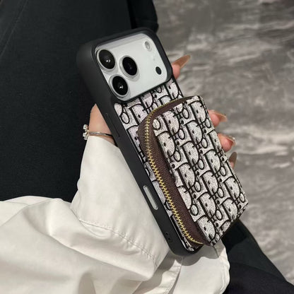 Sleek Protective Case with Card Holder - For iPhone 13/14 | Luxury Protective Case with Raised Lens Bezel