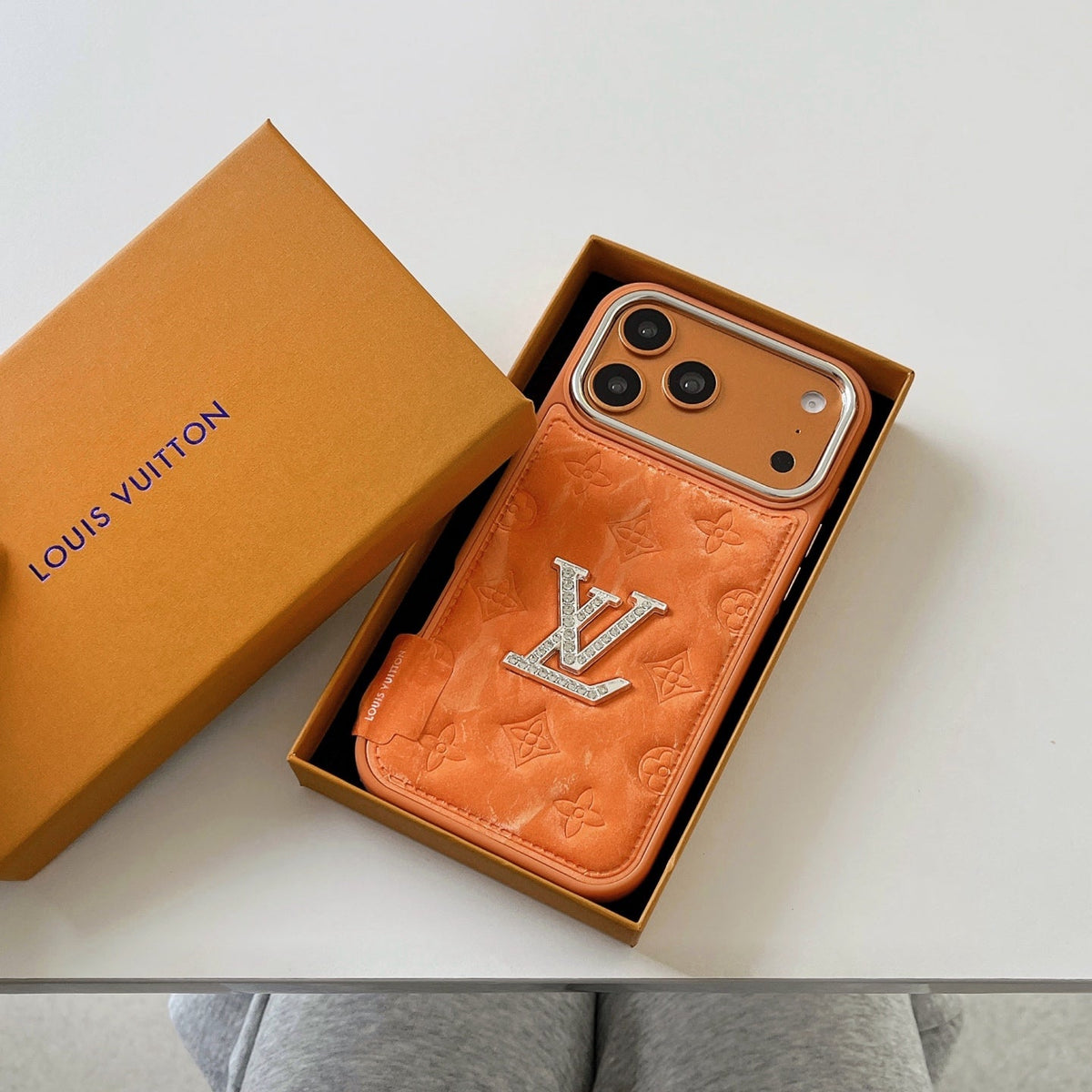 Luxury Monogram Protective iPhone Case - LV / For iPhone 13 Pro | Luxury Protective Case with Raised Lens Bezel