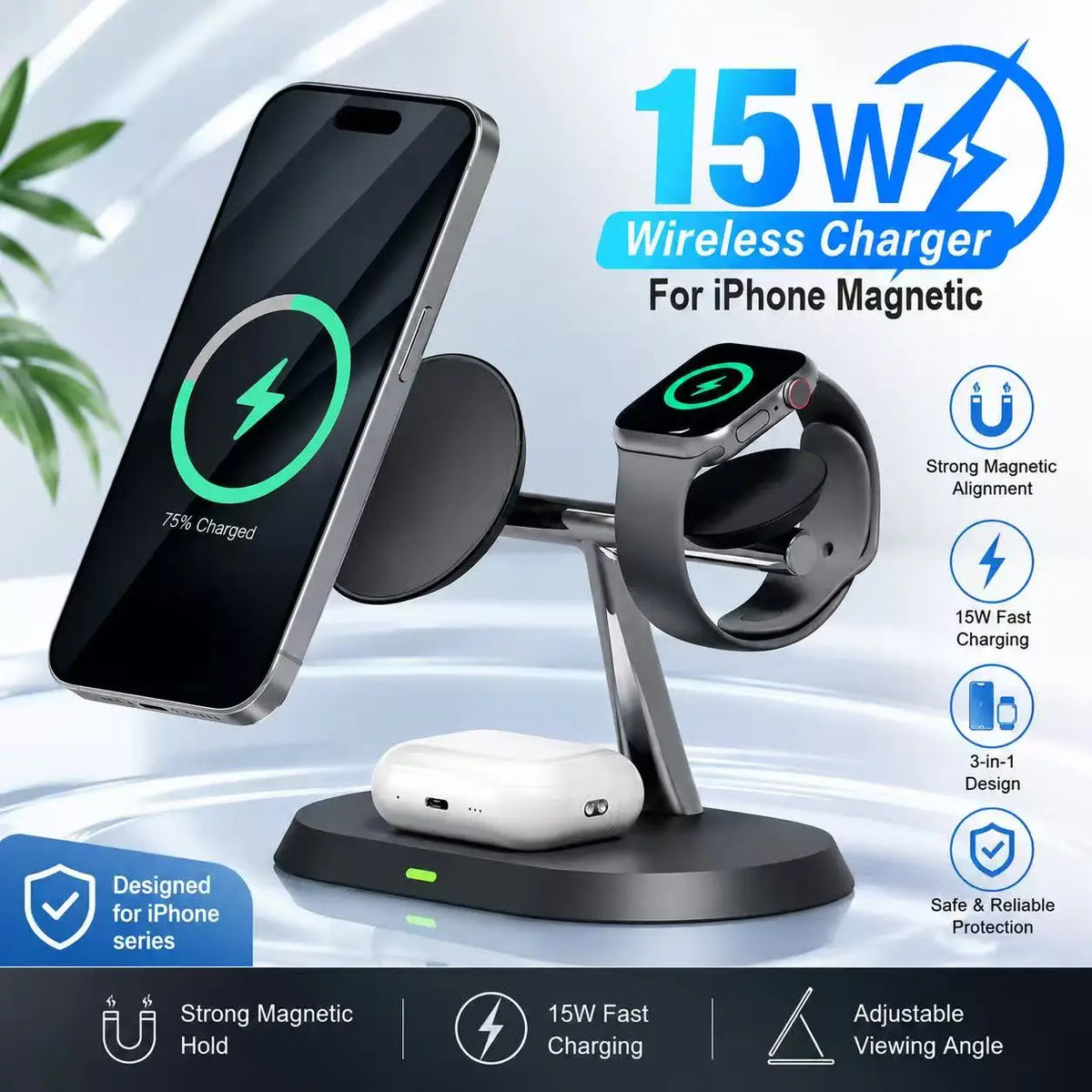 3-in-1 Magnetic Wireless Charging Stand