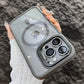 Magnetic Camera Ring Stand Case with Lens Protector - Gray