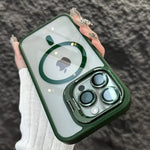 Magnetic Camera Ring Stand Case with Lens Protector - Dark Green