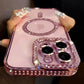 Glitter Rhinestone Magnetic Case - Pink