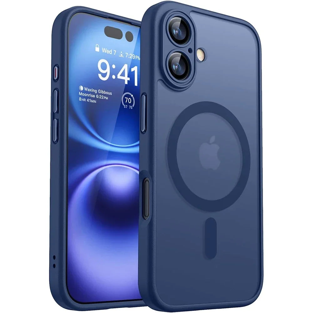 Translucent Magnetic Armor Case - Dark Blue
