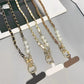 Pearl & Leather Chain Phone Strap
