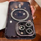 Glitter Rhinestone Magnetic Case - Dark Purple
