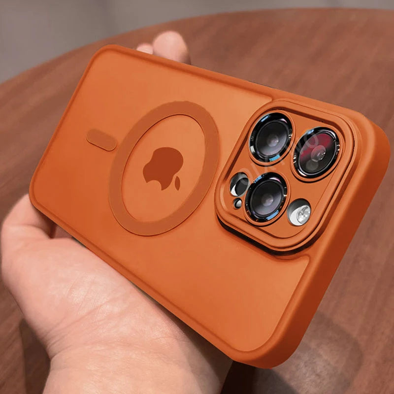 Matte Armor Magnetic Case with Camera Guard - Orange