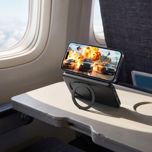 Slim Magnetic Power Bank with Stand in use