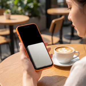 Magnetic Wireless Power Bank in use