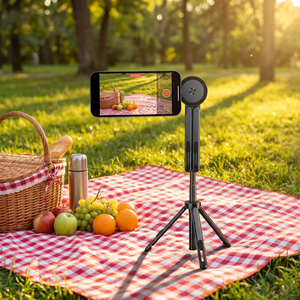 Foldable Magnetic Tripod at a picnic