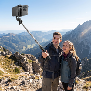 Extra-Long Selfie Stick Tripod at a lookout