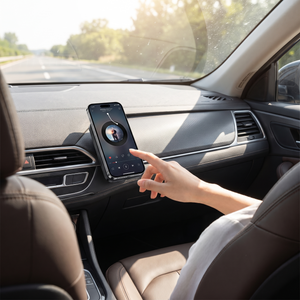 30W Magnetic Car Wireless Charger in a car